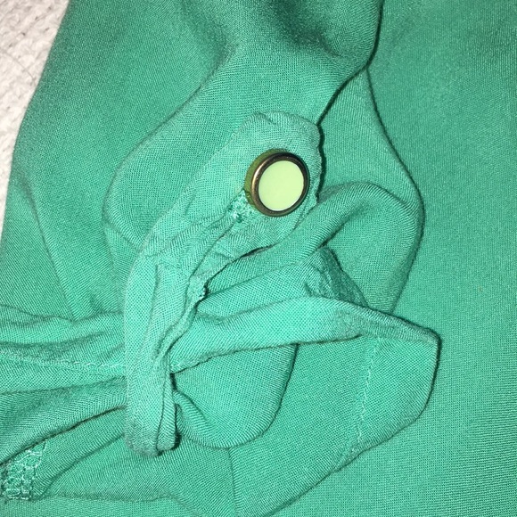 Needle and Thread Button Down Top, Teal - Picture 3 of 3